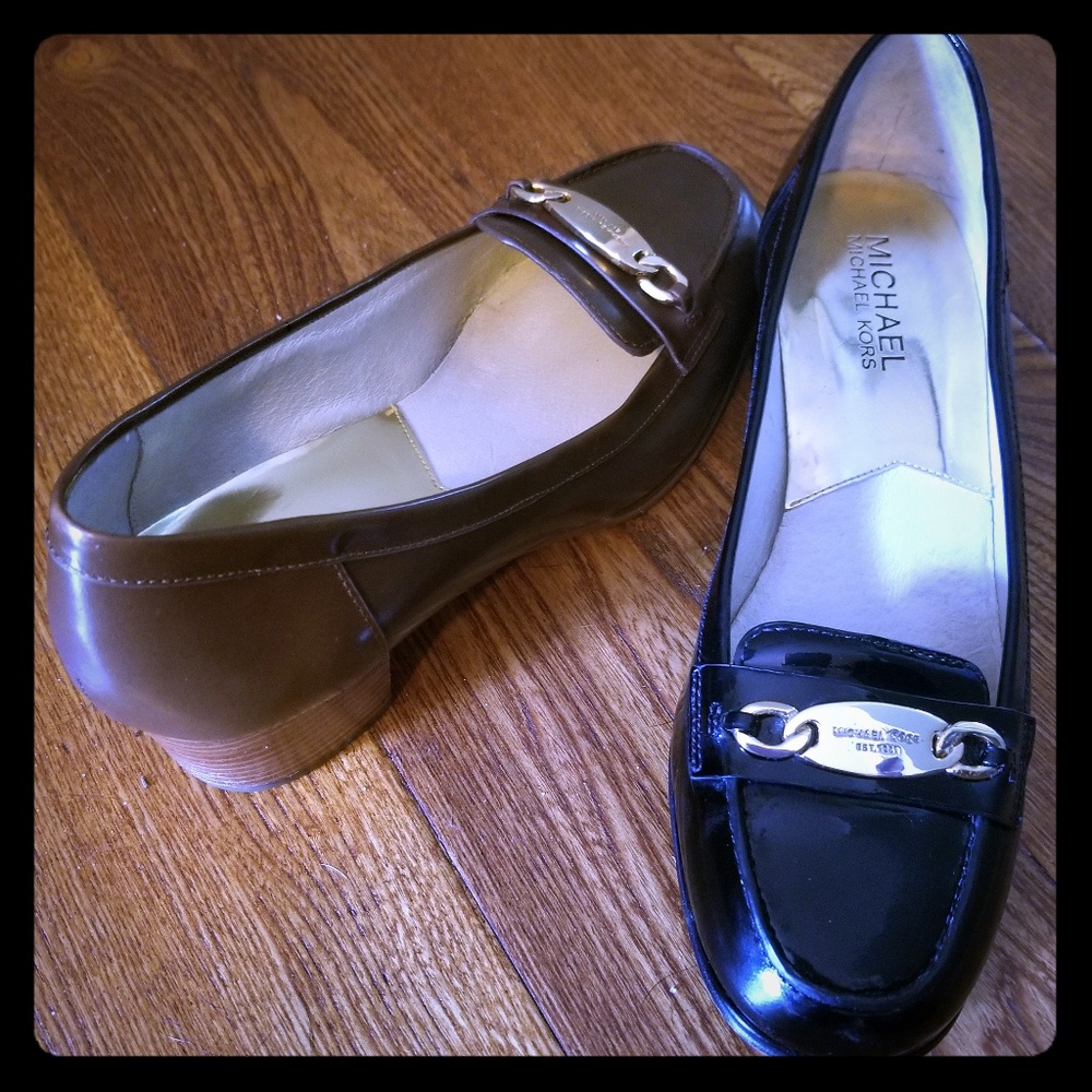2 pair of Size 7 Patent Leather MK Loafers